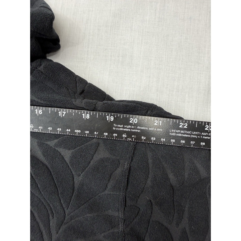 Cover 2 Cover Hooded Zip Swim Cover Up Dress Black Floral Terry Textured 22/24 - Picture 10 of 11